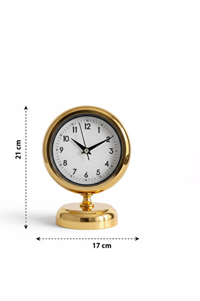 Genel Markalar Metal Gold Masa Saati | 21x17 cm | Butik Saat