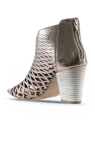 Bueno Shoes Mink Beige Leather Women's Heeled Sandals 01Wl3700