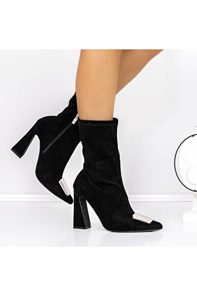 mei Botine Dama cu Toc gros 3KV21 Negru