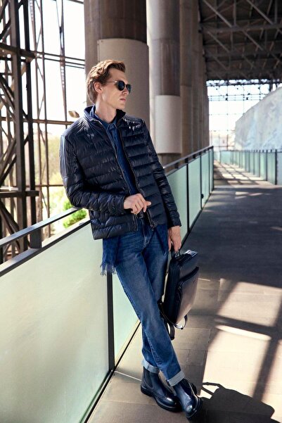 NCS Waterproof Regular Fit Men's Puffer Jacket Navy Blue 4528