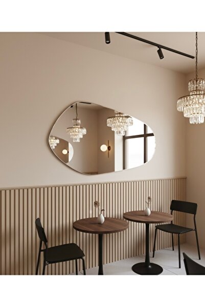 FNC CONCEPT Yatay Asimetrik Duvar Banyo Aynası Konsol Aynası 140x70cm Çerçevesiz