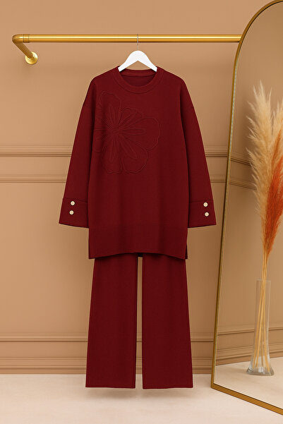 Kirazca Butik Women's Standard Size Floral Knitwear Set