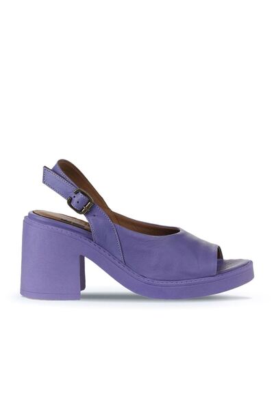 Bueno Shoes Lilac Leather Women's Heeled Sandals 01Wy12503