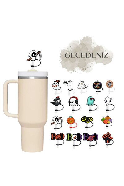 GECEDENİZ سدادة شفاطة متوافقة مع الترمس، تصميم أزرايل الشبح لعيد الهالوين