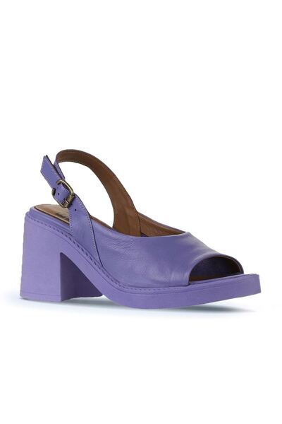 Bueno Shoes Lilac Leather Women's Heeled Sandals 01Wy12503