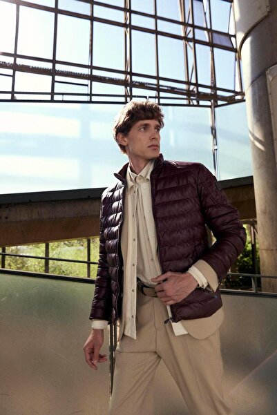 NCS Waterproof Regular Fit Men's Puffer Jacket Burgundy 4528