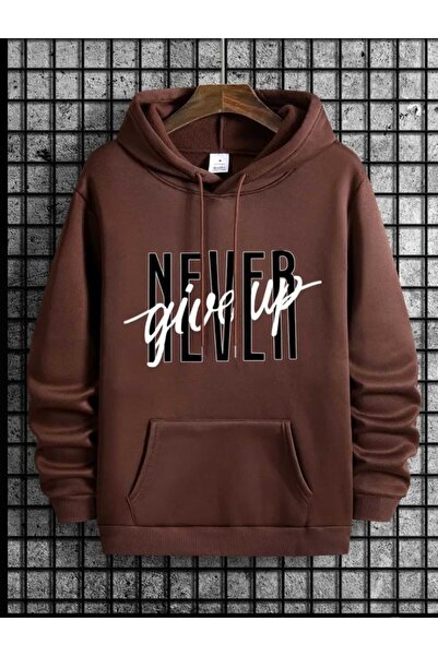 ORVIO Group هودي تحفيزي مكتوب عليه عبارة 'لا تستسلم أبدًا'