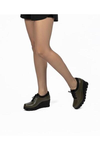 MİRATERLİK ORTOPEDİK TERLİK VE AYAKKABI Mira Women's Leather Orthopedic Shoes Wedge Sole Comfortable Fit Daily Shoes