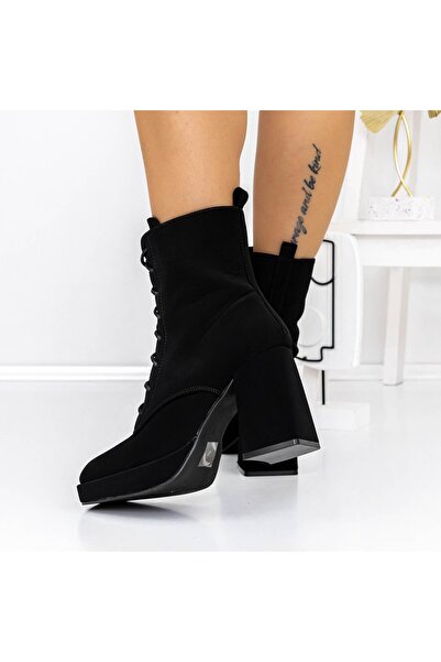 mei Women's Ankle Boots with Thick Heel and Platform 3KV20 Black