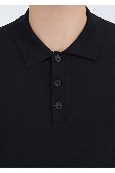 Ramsey Black Polo Neck Plain Knitted Knitwear