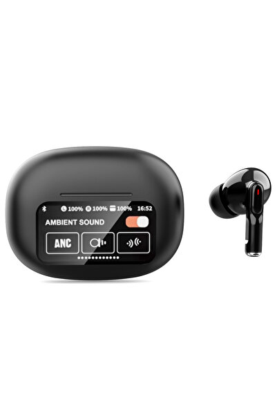 OEM Wireless Bluetooth 5.4 Headphones, ANC Noise Cancellation, ENC, Touch Screen, Intelligent Color Screen, Black