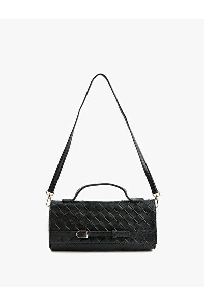 Koton Örgü Dokulu Metal Tokalı Saplı Askılı Omuz Çantası