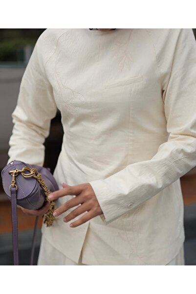 QOOQ STORE NAKIŞLI TAKIM EKRU