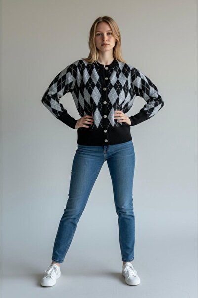 GÖMLEK GALERİSİ Regular Fit Baklava Wool Knitwear Cardigan