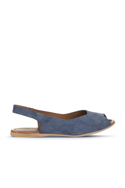 Bueno Shoes Γυναικεία φλατ σανδάλια Blue Dark Alf Suede 01wa5804