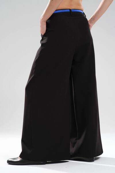 tw3 Women's Detachable Satin Belt Detailed Front Pleated Design Trousers