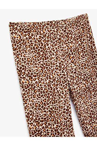 Koton Leopard Patterned Slim Fit Flared Trousers