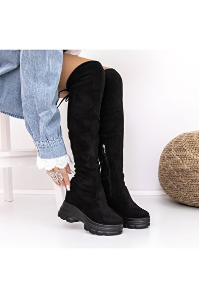 mei Cizme Dama cu Platforma 3WL53 Negru