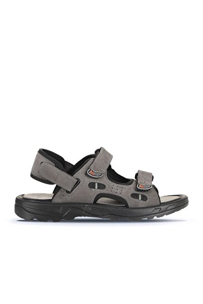 Bueno Shoes Gray Nubuck Men's Flat Sandals 25Ms1405