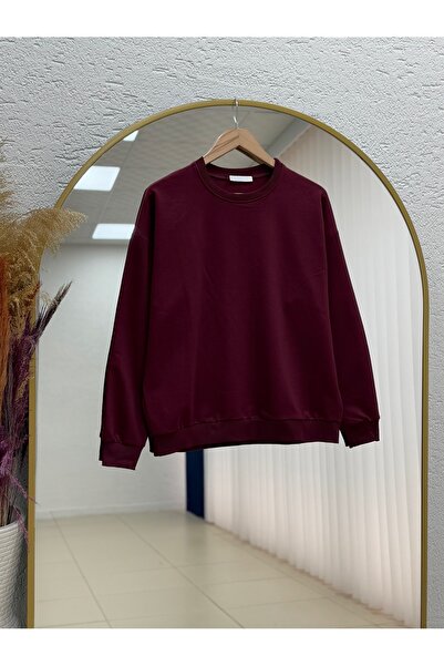 MİHRA STORE Aleah Two-Strand Casual Sweat-Zi̇3089 Burgundy