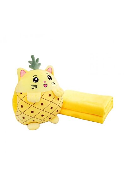 OEM Jucarie de plus multifunctionala in forma de ananas 40 cm, Paturica pufoa...