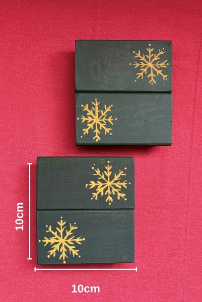 Bag The Joy Leftover - New Year's Themed - Set of 2 Coasters - Dark Green