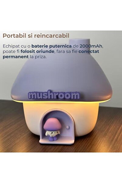 Zefira Portable Mushroom Aromatherapy Diffuser – 300 ml, Rechargeable