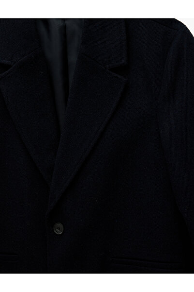 Koton Buttoned Pocketed Double-Breasted Collar Cashmere Coat