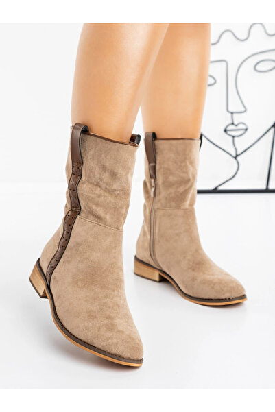 CRYSTAL SHOES Women's Short Boots 6887-PA Khaki