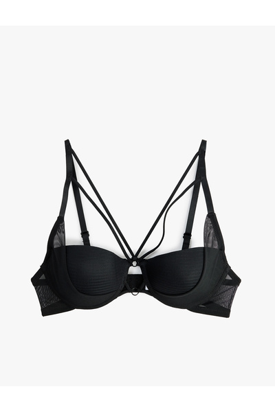 Koton Window Detailed Comfortable Fit Tulle Unpadded Underwire Bra