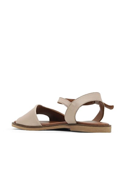 Bueno Shoes Gray Leather Women's Flat Sandals 01Wa5704