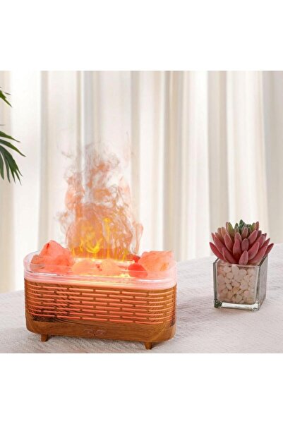 Zefira Essential oil diffuser with warm light and Himalayan salt crystals