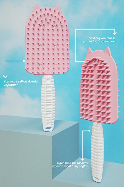 ATA HOME Silikon Kedi Köpek Tarağı Tüy Toplayıcı Tarak Kısa Tüylü Kediler İçin Tüy Toplama Fırçası Tarak