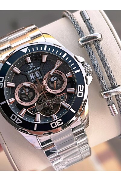 Daniel Klein Men's Wristwatch with Automatic Mechanism Calendar Dial Dial 2 Years Warranty Otm.13754.5