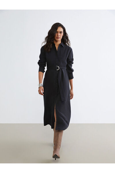 LC Waikiki OFERTE DE SEZON DE LA RMZ CLOTHING Rochie cămașă antracit cu centu...