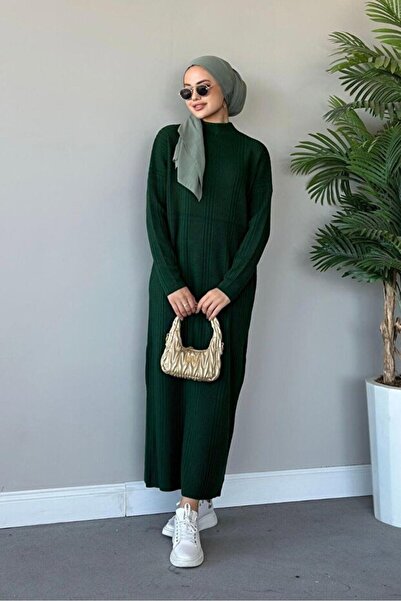 markazzi Corded Knitwear Dress Green