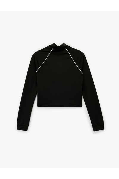 Koton guler ridicat Manecă lungă cu vipușcă Fermoar Sport Swea tricou