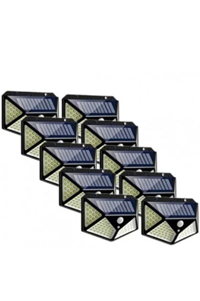 OEK Set of 10 Solar LED Lamps, 100 LEDs, Motion & Light Sensors, 3 Lighting Modes