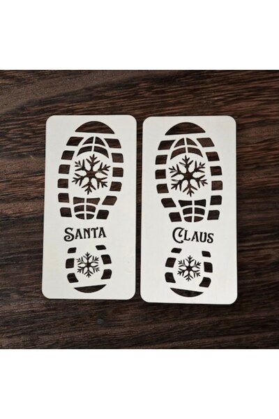 OEM Santa Claus's Footprints Stencil, decoration, white, 30x15cm