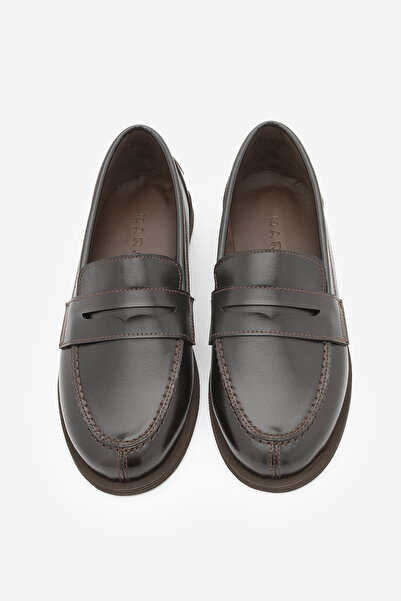 Marjin Women's Loafer Flat Sole Moccasin Casual Shoes Benif Brown