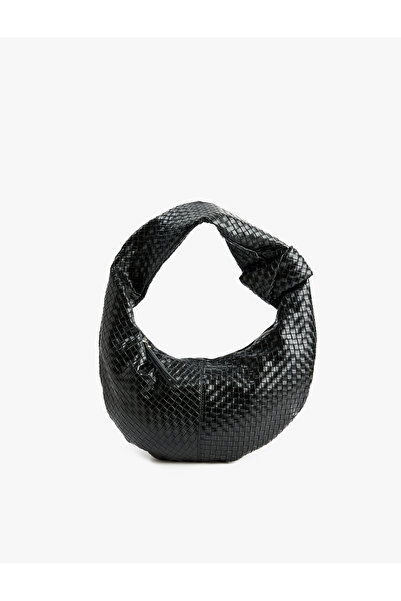 Koton Faux Leather Knitted Textured Knot Detailed Shoulder Bag