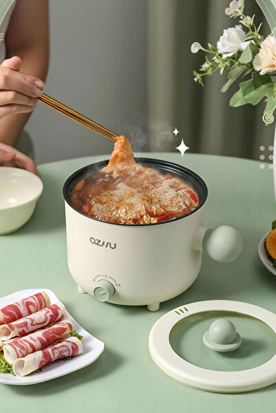 Muchmy Double Layers Hot Pot Cooker Rice Noodles Eggs Cooking Steaming Electric Pot - 1.5L