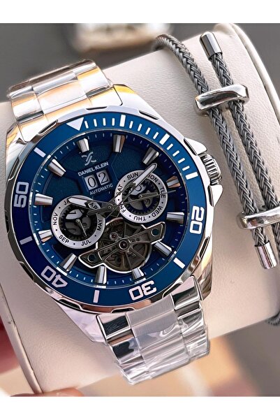 Daniel Klein Men's Wristwatch with Automatic Mechanism Calendar Dial Dial 2 Years Warranty Otm.13754.6