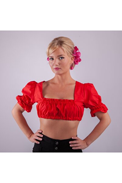 harmony dirndl Elastic Bustier with Short Sleeves and Ruffles
