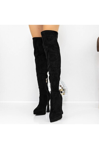 mei Cizme Dama cu Toc subtire si Platforma 3XKK51 Negru