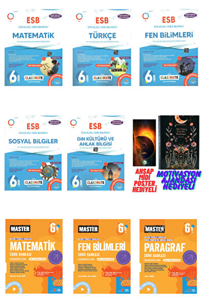 Okyanus Yayınları 6.Sınıf Classmate+Master Mat+Fen+Sosyal+Din ve Paragraf Sor...