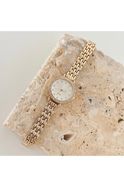 Vesce Atelier ساعة ذهبية صغيرة بيضاء