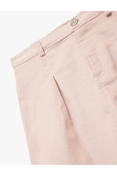 Koton Buttoned Above-Knee Pleated Cotton Skirt