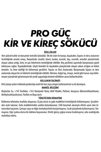 Sır Pro Güç Kir Kireç Sökücü 1000 ml + Yağ Kir Leke Sökücü 1000 ml