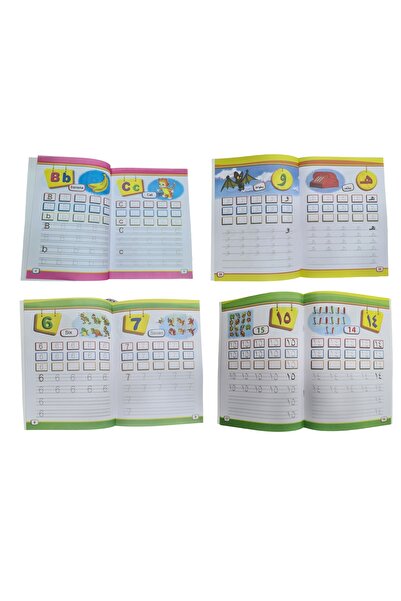 TFK Set of 4 Writing Books - English & Arabic Alphabets and Numbers with Coloured Images